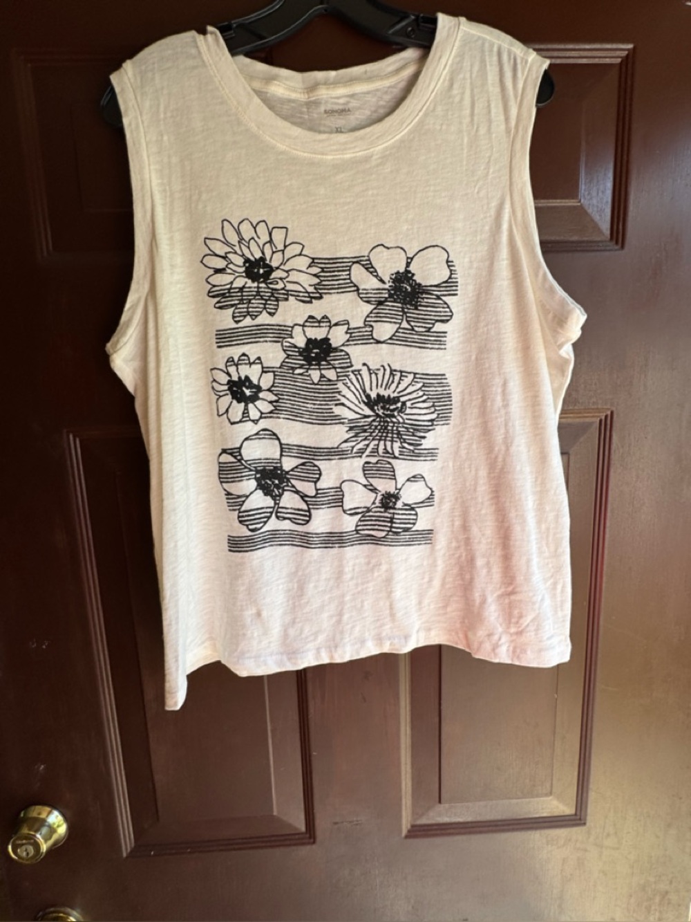 Sonoma Sleeveless Floral Top Size XL